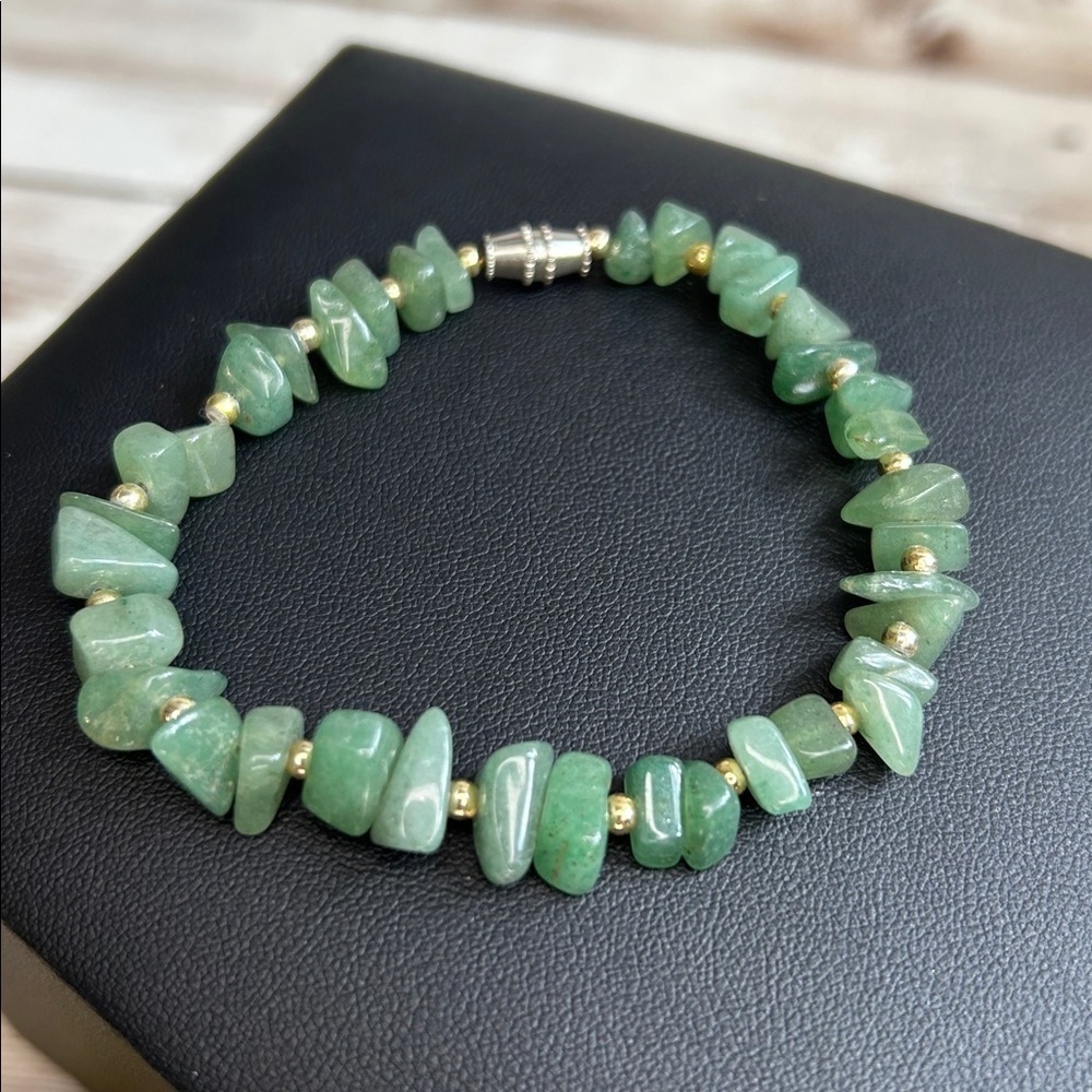 Jade Bracelet with Gold Accents
